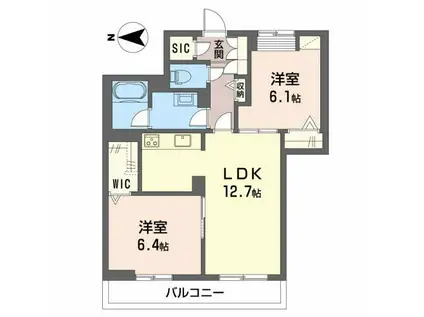 FERRIS GAIA M(2LDK/3階)の間取り写真