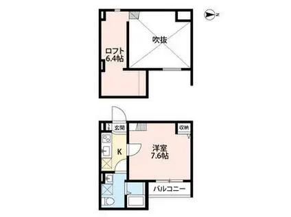 ACROSSアクロス(1K/1階)の間取り写真