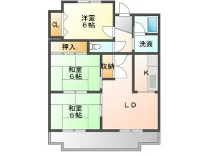 キッツスクエア(3LDK/1階)の間取り写真