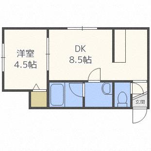 コーポ向日葵(1LDK/2階)の間取り写真