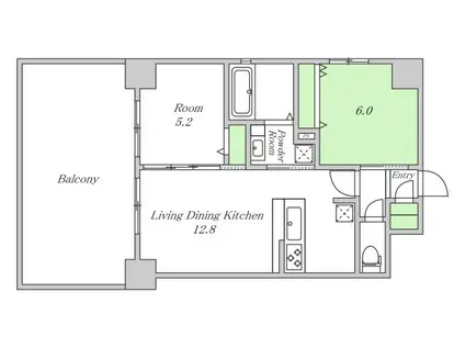 PARKHILLS安堂寺町(2LDK/7階)の間取り写真
