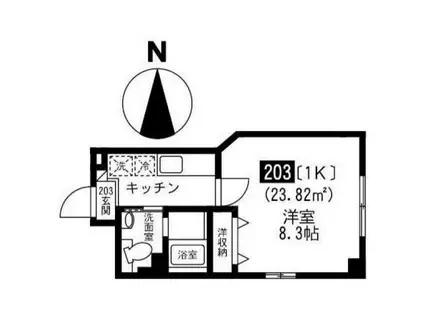 サンドゥ―ク浅草(1K/2階)の間取り写真