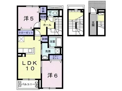ベル・カーサ(2LDK/3階)の間取り写真