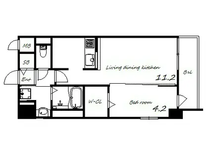 リアライズ神戸長田(1LDK/5階)の間取り写真