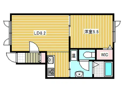 プランドール(1LDK/2階)の間取り写真