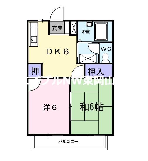 シティハイツ妹尾C(2DK/2階)の間取り写真