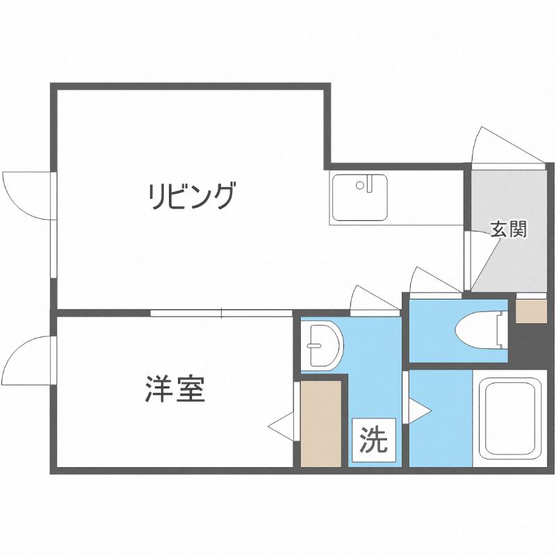 メルヴェーユ平岸中央(1DK/2階)の間取り写真