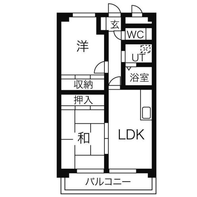 ヴィラジュリア(2LDK/2階)の間取り写真