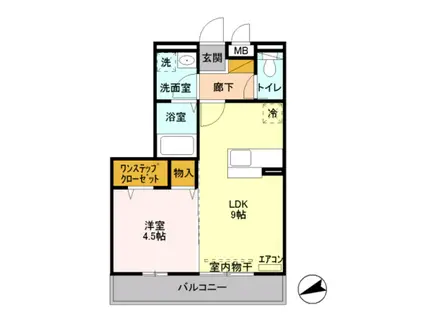 グランアモーレ(1LDK/2階)の間取り写真