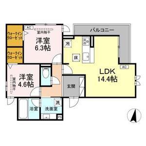 グランボヌール(2LDK/1階)の間取り写真