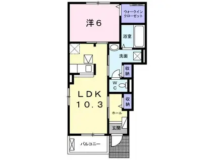 メゾンド アヴェニール A棟(1LDK/1階)の間取り写真