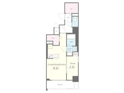 トーラス箱崎(1LDK/2階)の間取り写真