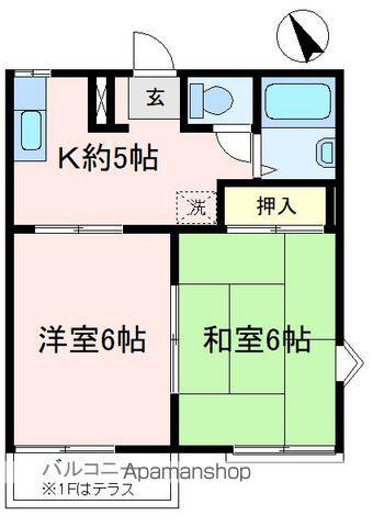 カーサマローネB(2K/2階)の間取り写真