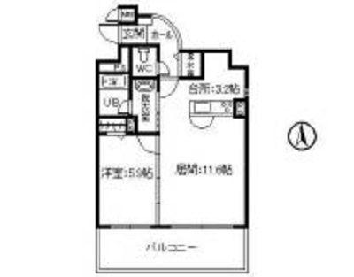 ハピオ壱番館(1LDK/1階)の間取り写真