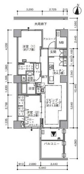 東雲キャナルコートCODAN21号棟(2LDK/7階)の間取り写真