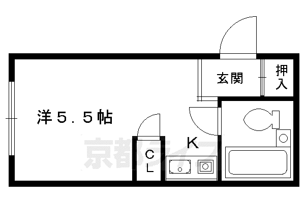 シャトレ花園(1K/1階)の間取り写真