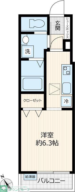 LA SUA CASA.H(ワンルーム/1階)の間取り写真
