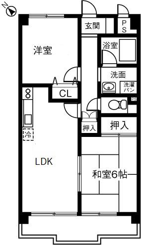 エコタウン勝川(2LDK/3階)の間取り写真
