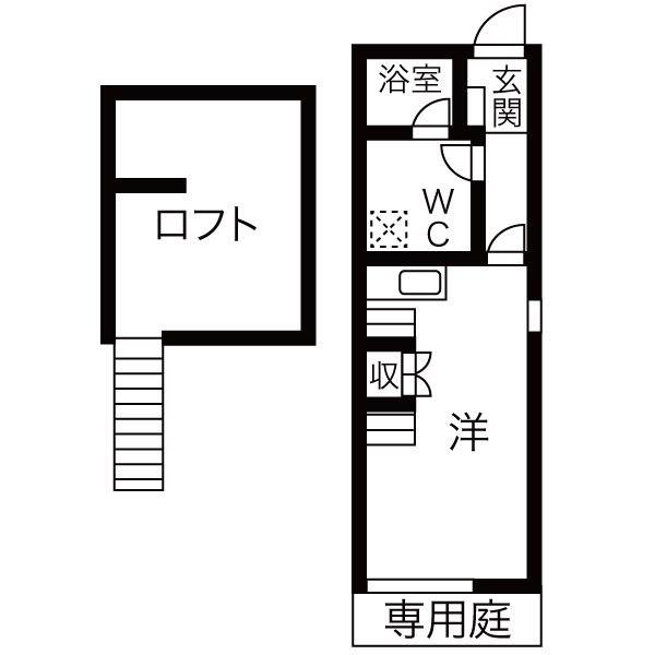 リーフ笠寺(1SK/1階)の間取り写真