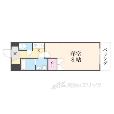 湖南コーポレーションⅡ(1K/2階)の間取り写真