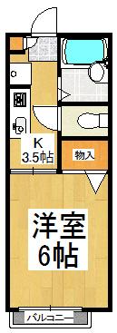 センチュリーグロース(1K/2階)の間取り写真