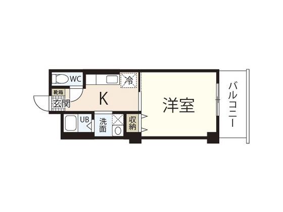 山田オフィスビル(1K/4階)の間取り写真
