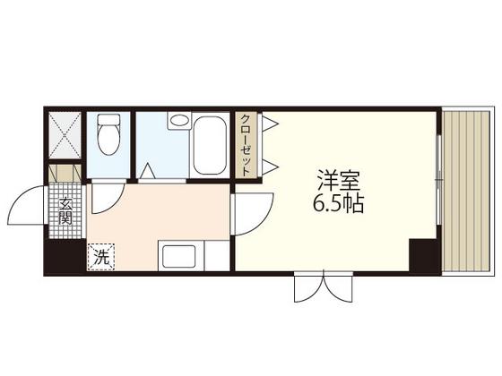 ハートランド舟入中町(1K/4階)の間取り写真