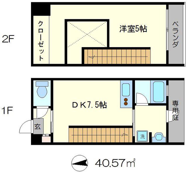 PALAZZODIRATTI(1DK/1階)の間取り写真