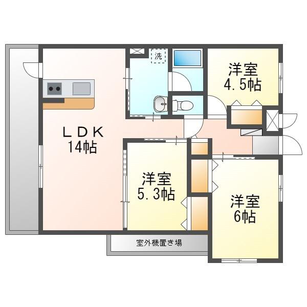 レジデンス南十字星(3LDK/4階)の間取り写真