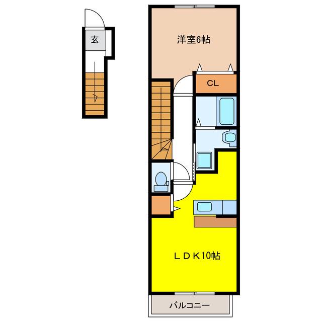 フジII(1LDK/2階)の間取り写真