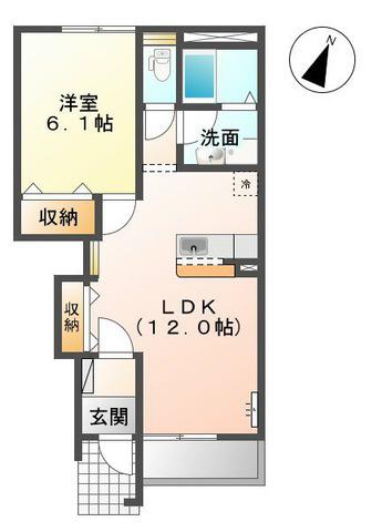 エターナルライフ(1LDK/1階)の間取り写真