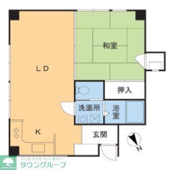 北松戸マンション(1LDK/3階)の間取り写真