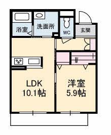 LA LUCE(1LDK/1階)の間取り写真