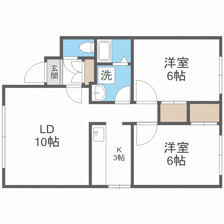 ルミナス41(2LDK/3階)の間取り写真