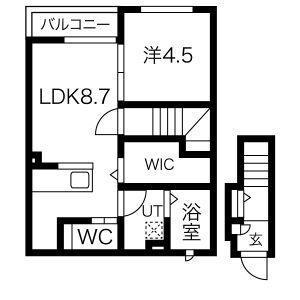 N.I.S(1LDK/2階)の間取り写真