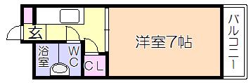 アレグリア久留米(1K/1階)の間取り写真