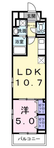 アーバングレース(1LDK/4階)の間取り写真