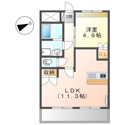 フォーチュンダイス(1LDK/2階)の間取り写真