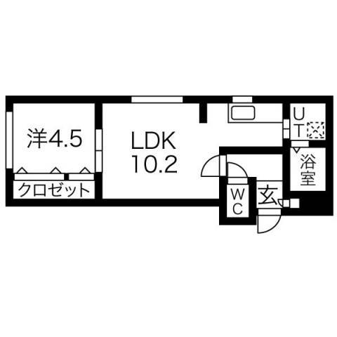 SUPERIAGE伏見(1LDK/2階)の間取り写真