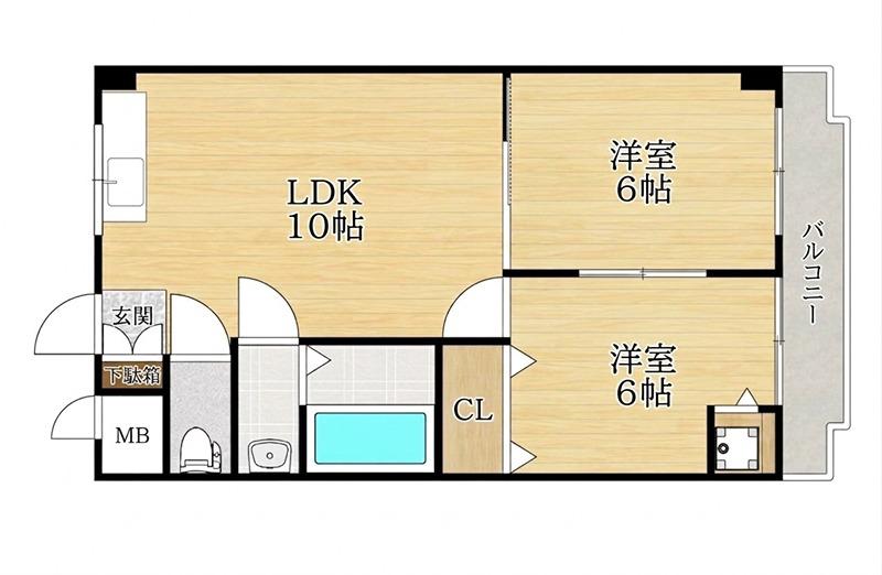メゾンドソレイユ(2LDK/1階)の間取り写真