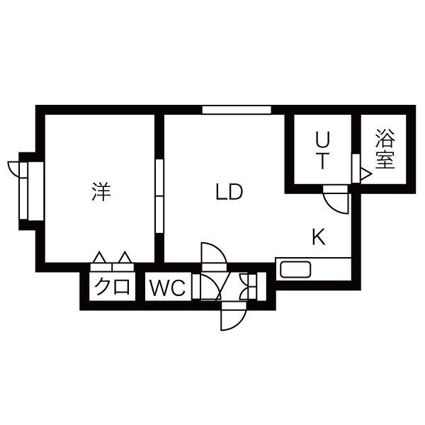 アプローズ1番館(1LDK/2階)の間取り写真