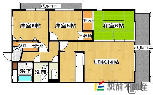 カーサブリランテ(3LDK/3階)の間取り写真