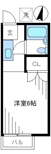 グレースユニット(1K/2階)の間取り写真