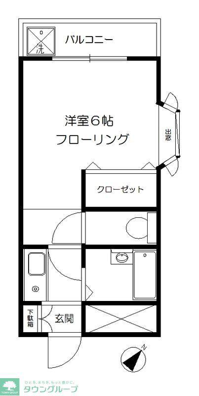 ワコーレ川口V(1K/1階)の間取り写真