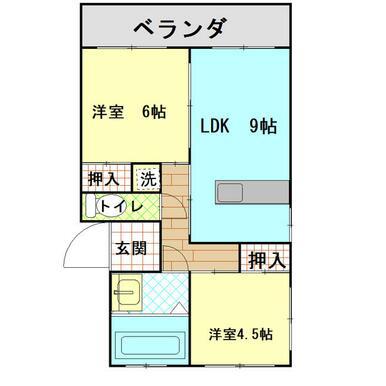 ハイツ博文(2LDK/1階)の間取り写真