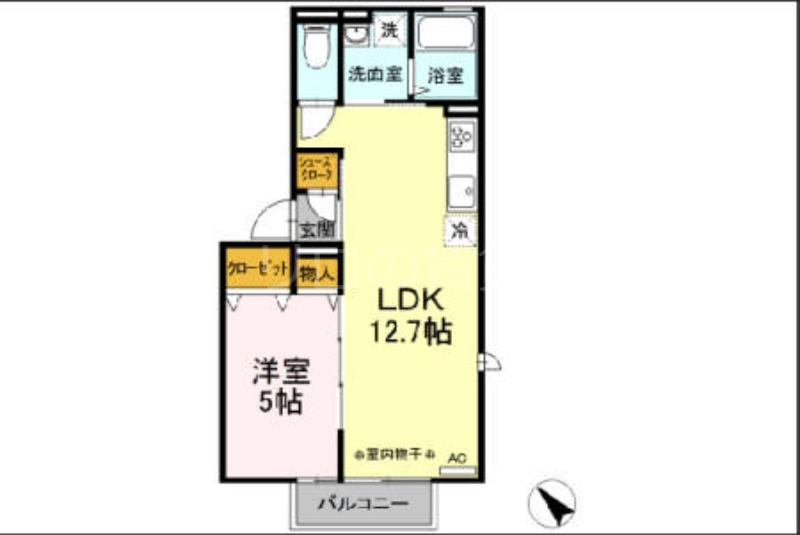 ラフィーネ(1LDK/2階)の間取り写真