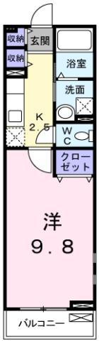 セントラルレジデンスW(1K/2階)の間取り写真