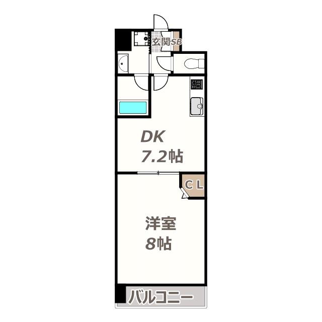 ジョヴァノッティ杉本(1DK/3階)の間取り写真