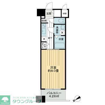 アヴァンティーク銀座2丁目(1K/8階)の間取り写真