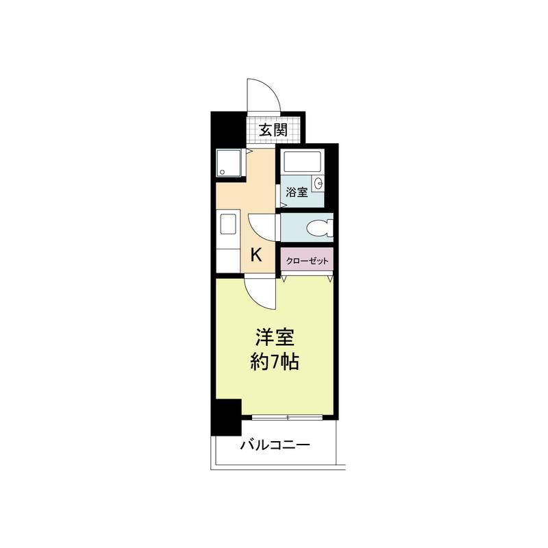 グラマシー心斎橋東(1K/6階)の間取り写真
